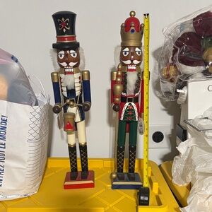 2 Festive Nutcracker Set - Black, Gold, Red, Green